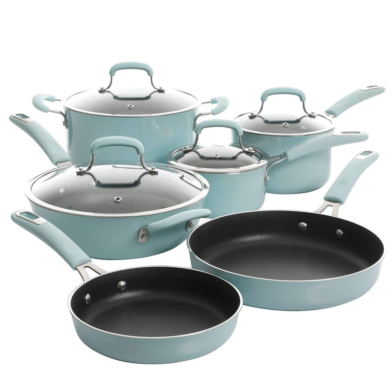 Kenmore® Elite Andover 10-Piece Glacier Blue Nonstick Aluminum Cookware Set